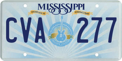 MS license plate CVA277