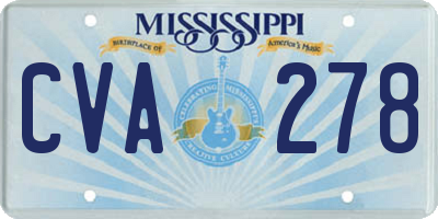 MS license plate CVA278