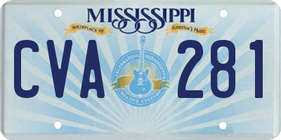 MS license plate CVA281