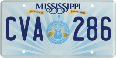 MS license plate CVA286