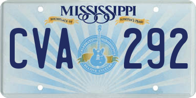 MS license plate CVA292