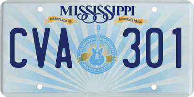 MS license plate CVA301