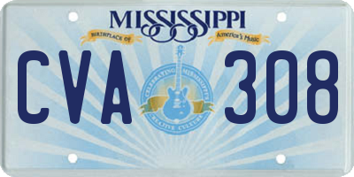 MS license plate CVA308