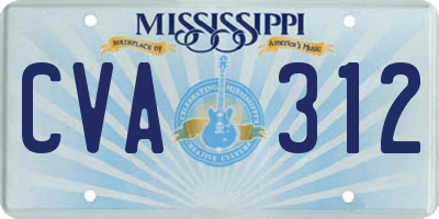 MS license plate CVA312