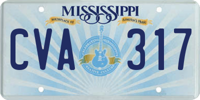 MS license plate CVA317