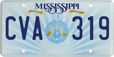 MS license plate CVA319
