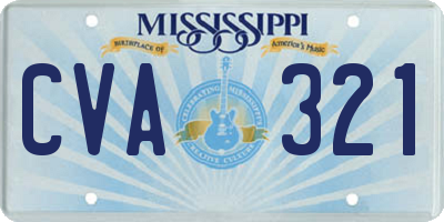 MS license plate CVA321