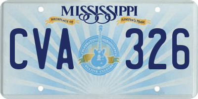 MS license plate CVA326