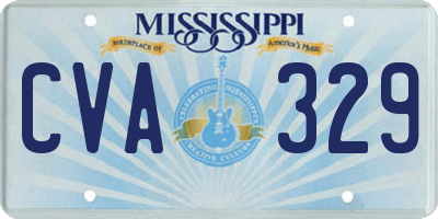 MS license plate CVA329
