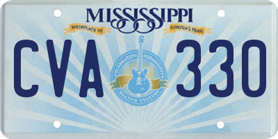 MS license plate CVA330
