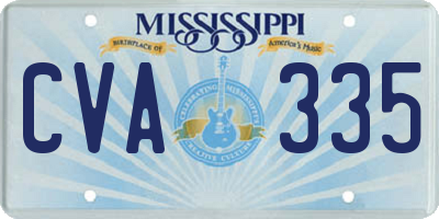 MS license plate CVA335