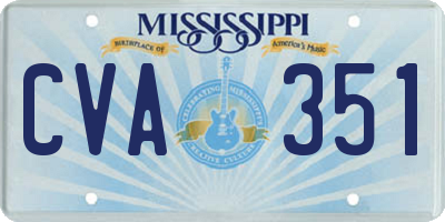MS license plate CVA351