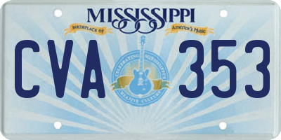 MS license plate CVA353
