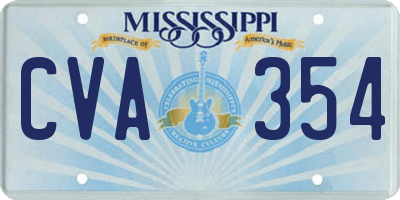 MS license plate CVA354