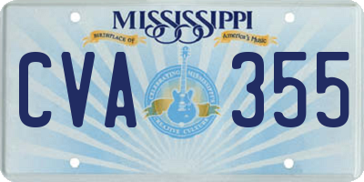 MS license plate CVA355