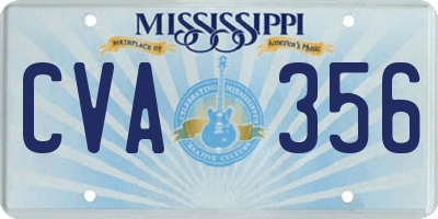 MS license plate CVA356