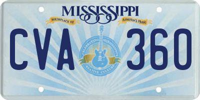 MS license plate CVA360