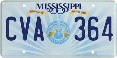 MS license plate CVA364