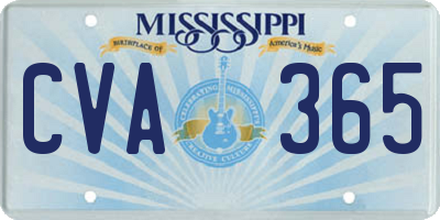 MS license plate CVA365