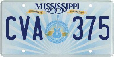 MS license plate CVA375
