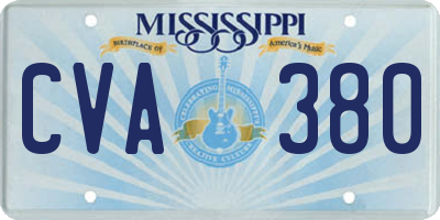 MS license plate CVA380