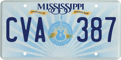 MS license plate CVA387