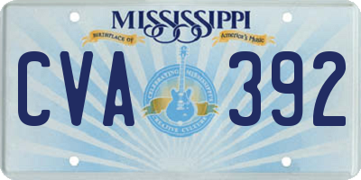 MS license plate CVA392