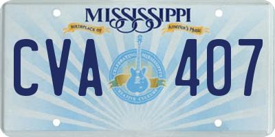 MS license plate CVA407