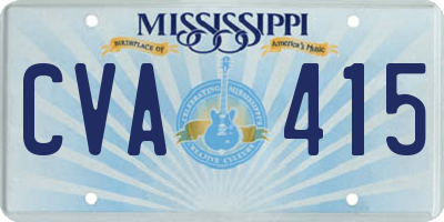MS license plate CVA415