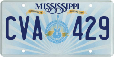 MS license plate CVA429