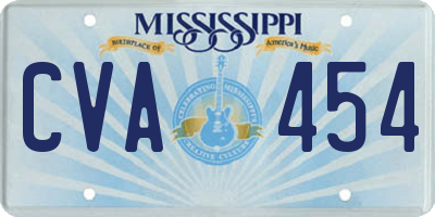 MS license plate CVA454