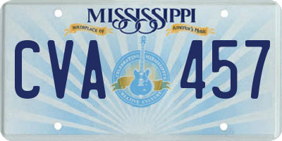 MS license plate CVA457