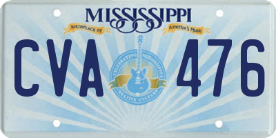 MS license plate CVA476