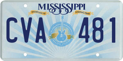 MS license plate CVA481
