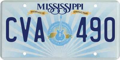 MS license plate CVA490