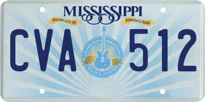 MS license plate CVA512