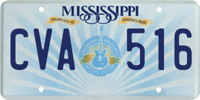 MS license plate CVA516