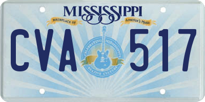 MS license plate CVA517