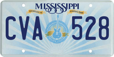 MS license plate CVA528