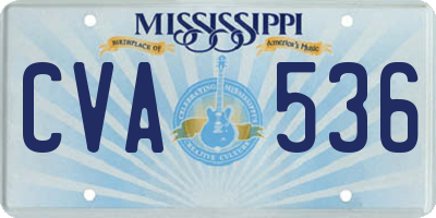 MS license plate CVA536