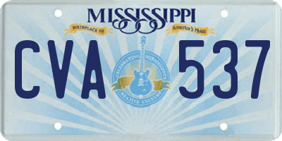 MS license plate CVA537