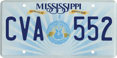 MS license plate CVA552