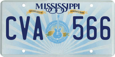 MS license plate CVA566