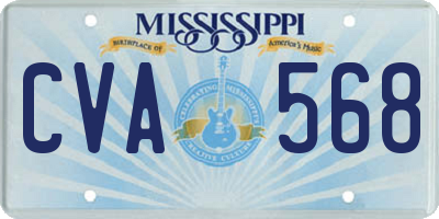 MS license plate CVA568