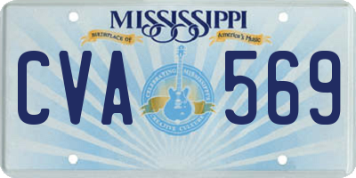 MS license plate CVA569