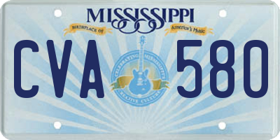 MS license plate CVA580