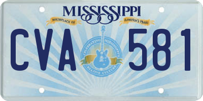 MS license plate CVA581