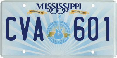 MS license plate CVA601