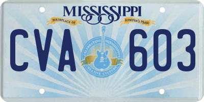 MS license plate CVA603