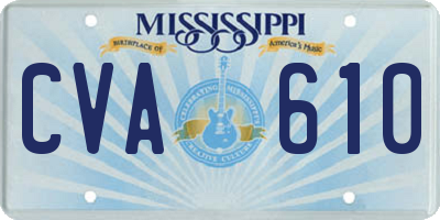 MS license plate CVA610